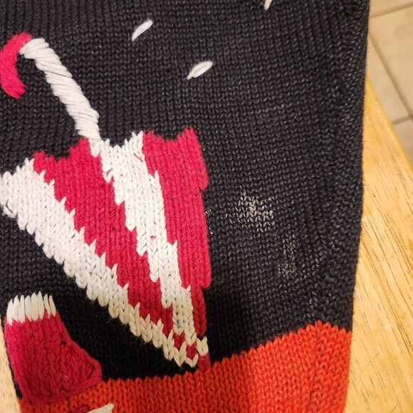 Vintage Y2k Jack B Quick black and red umbrella graphic knit cardigan sweater - Picture 4 of 5